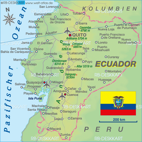 stadte karte von ecuador